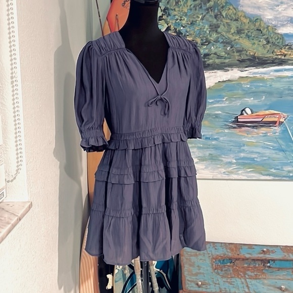 Moodie,Superbly Crafted, Blue, Soft Blue Dress, Side Zip, Excellent Condition - Picture 1 of 8